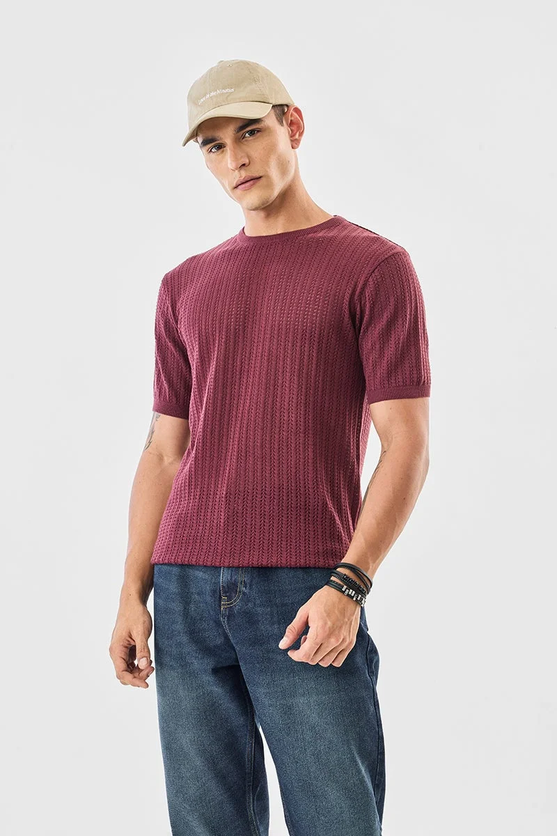 SNITCH 100% Cotton Regular Fit Flat Knit T-Shirt